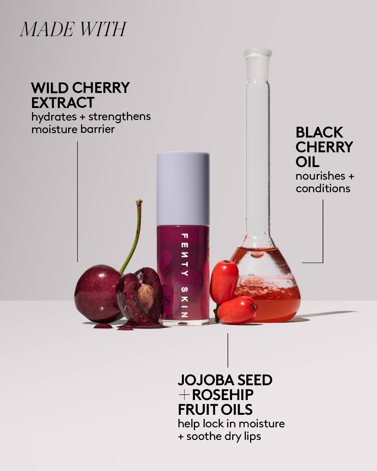Fenty Treatz Hydrating + Strengthening Lip Oil - Black Cherry - Image 5