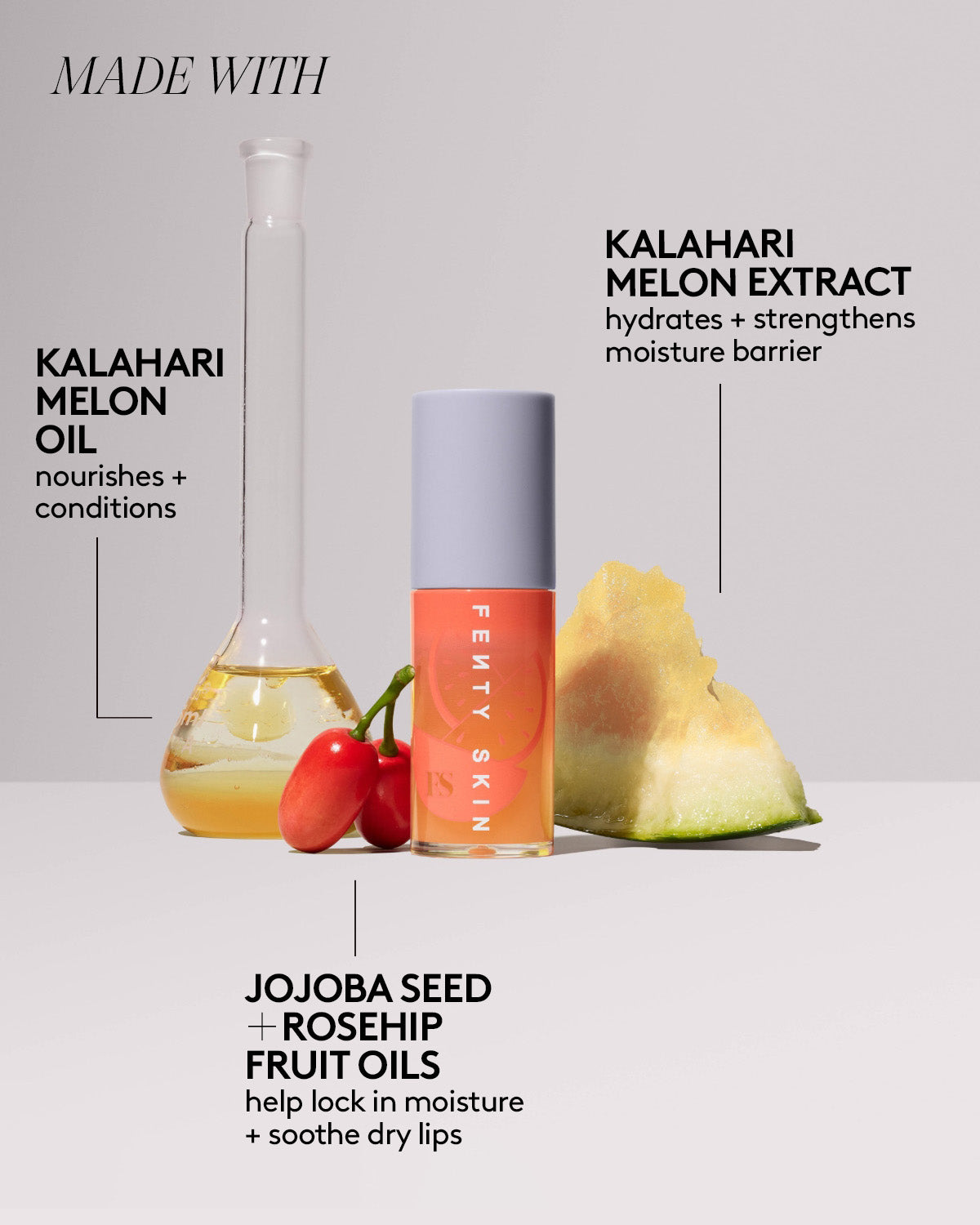 Fenty Treatz Hydrating + Strengthening Lip Oil - Kalahari Melon - Image 5