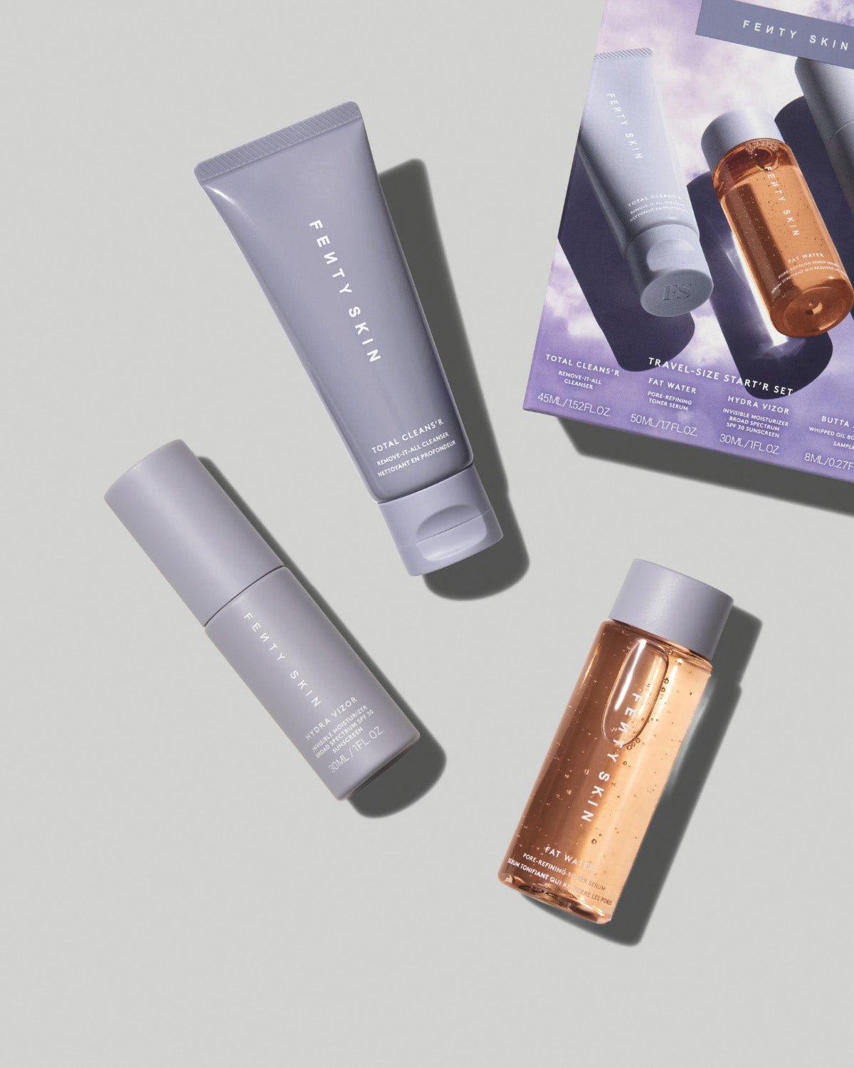 FS_SPR26_T2PRODUCT_ECOMM_STARTRS_SET_US_1200X1500_72DPI.jpg Fenty Skin Travel-Size Start'r Set For Balanced Skin - Image 1